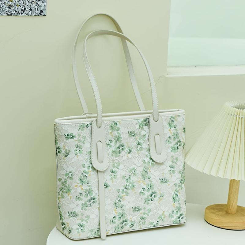 Floral Pattern Shoulder Bag Stylish Tote Bag Women's Large Capacity Handbag