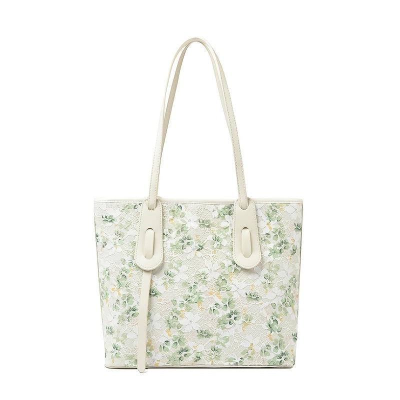 Floral Pattern Shoulder Bag Stylish Tote Bag Women's Large Capacity Handbag