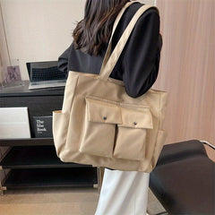 Large Canvas Tote Bag Shoulder Handbag for Shopping & Outing
