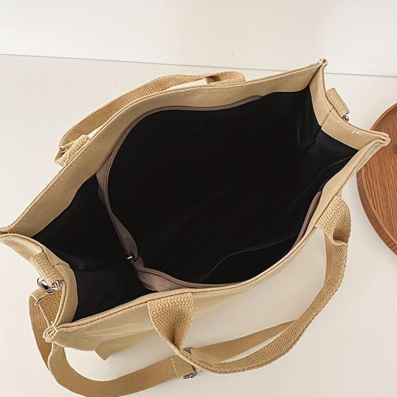 Large Tote Bag Canvas Crossbody Satchel Purse For Shopping
