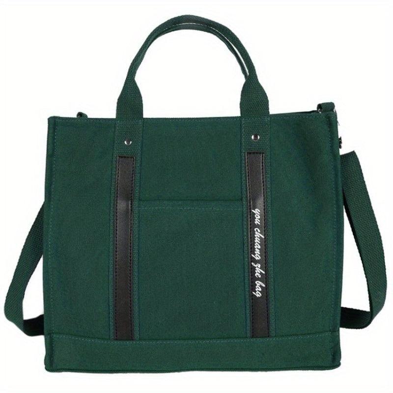 Large Tote Bag Canvas Crossbody Satchel Purse For Shopping