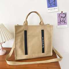 Large Tote Bag Canvas Crossbody Satchel Purse For Shopping