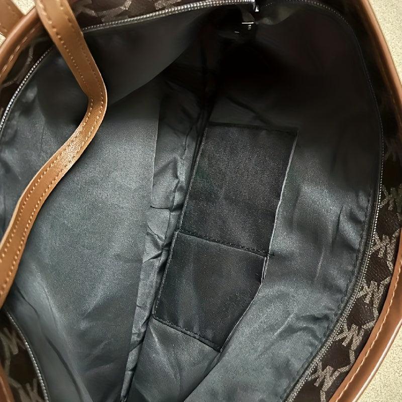 Vintage Pattern Shoulder Bag Tote Bag, Large Capacity for Work