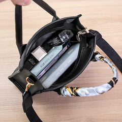 Quilted Detail Shoulder Bag Tote with Scarf