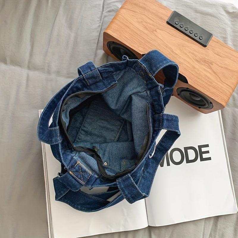 Denim Tote Bag Vintage Shoulder Bag For Women