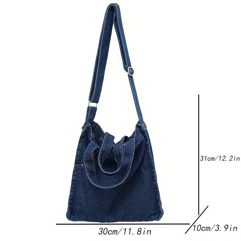 Denim Tote Bag Vintage Shoulder Bag For Women