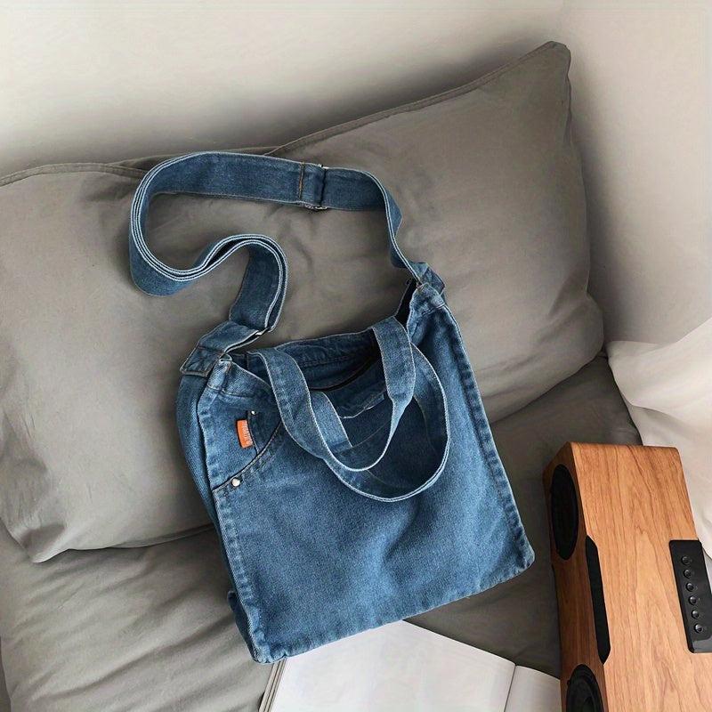 Denim Tote Bag Vintage Shoulder Bag For Women