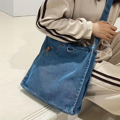 Denim Tote Bag Vintage Shoulder Bag For Women