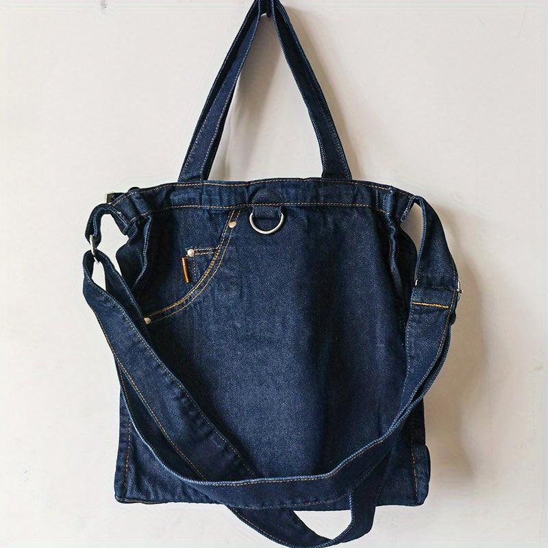 Denim Tote Bag Vintage Shoulder Bag For Women