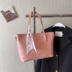 Large Capacity Tote Bag with Scarf Decor