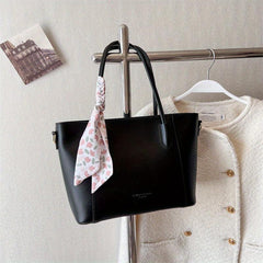 Large Capacity Tote Bag with Scarf Decor