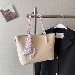 Large Capacity Tote Bag with Scarf Decor
