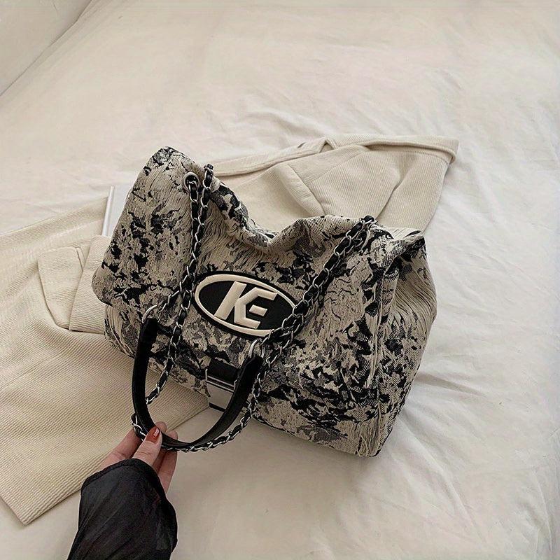 Abstract Pattern Shoulder Square Bag Niche Y2K Bag