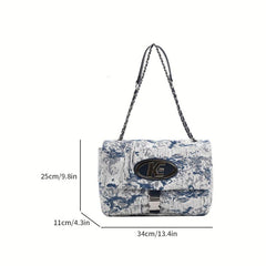 Abstract Pattern Shoulder Square Bag Niche Y2K Bag