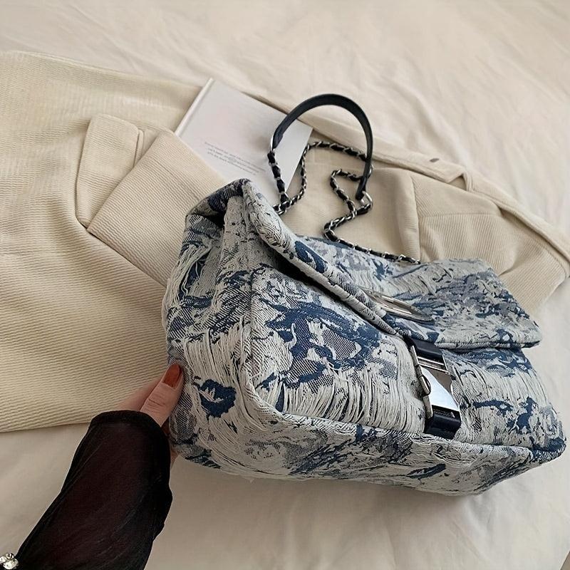 Abstract Pattern Shoulder Square Bag Niche Y2K Bag