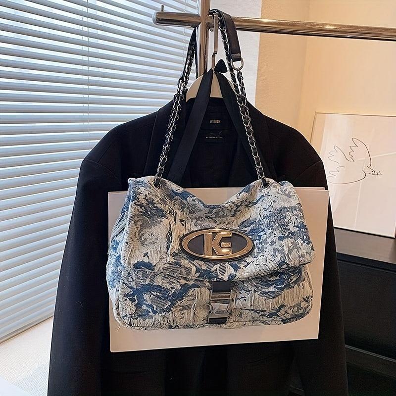 Abstract Pattern Shoulder Square Bag Niche Y2K Bag