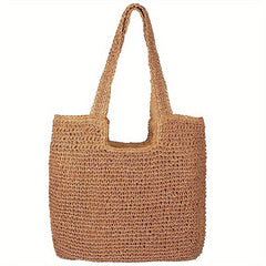 Straw Beach Bag Woven Large Capacity Summer Travel Handbag
