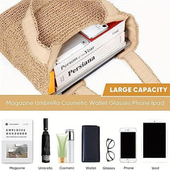 Straw Beach Bag Woven Large Capacity Summer Travel Handbag