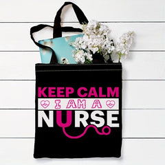 Stylish Letters Print Canvas Bag Lightweight Shoulder Bag Portable Shopper Bag