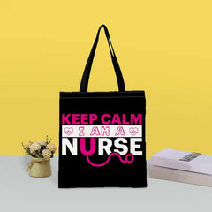 Stylish Letters Print Canvas Bag Lightweight Shoulder Bag Portable Shopper Bag