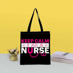 Stylish Letters Print Canvas Bag Lightweight Shoulder Bag Portable Shopper Bag