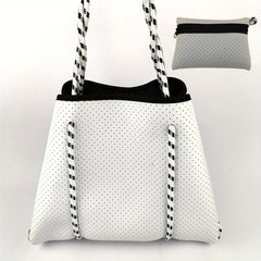 Neoprene Beach Bag With Small Purse Large Capacity Lightweight Tote Bag