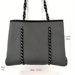 Neoprene Beach Bag With Small Purse Large Capacity Lightweight Tote Bag
