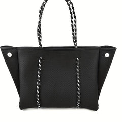 Neoprene Beach Bag With Small Purse Large Capacity Lightweight Tote Bag