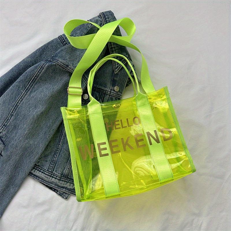 Clear PVC Crossbody Bag Transparent Tote Bag Women's Shoulder Purse