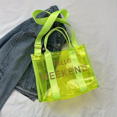 Clear PVC Crossbody Bag Transparent Tote Bag Women's Shoulder Purse