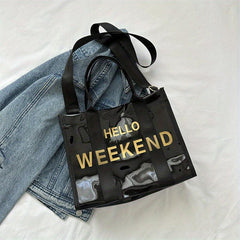 Clear PVC Crossbody Bag Transparent Tote Bag Women's Shoulder Purse