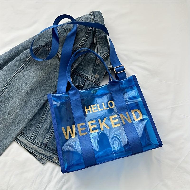 Clear PVC Crossbody Bag Transparent Tote Bag Women's Shoulder Purse