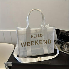 Clear PVC Crossbody Bag Transparent Tote Bag Women's Shoulder Purse