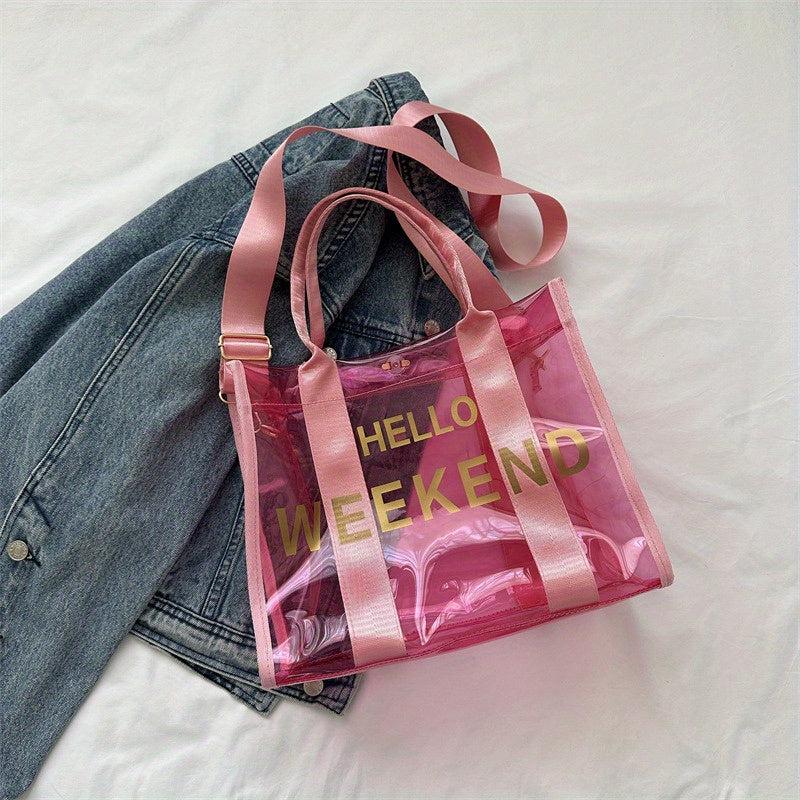 Clear PVC Crossbody Bag Transparent Tote Bag Women's Shoulder Purse