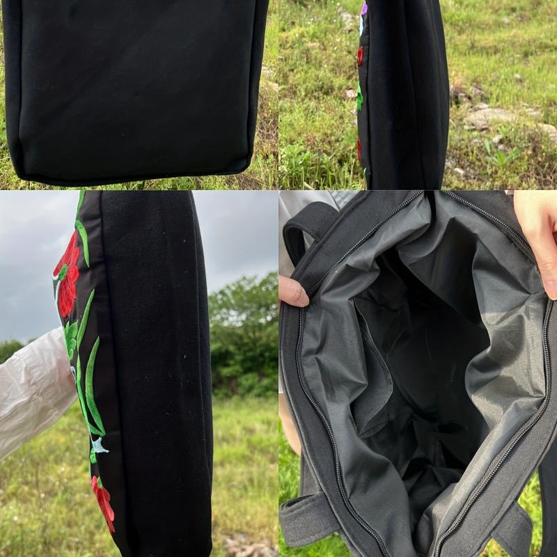Flower Embroidered Tote Bag Large Capacity Shoulder Bag