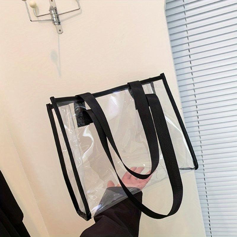 Clear PVC Tote Bag Waterproof Summer Beach Shopping Bag