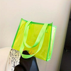 Clear PVC Tote Bag Waterproof Summer Beach Shopping Bag