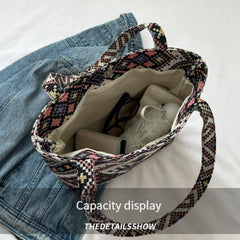 Ethnic Style High Tote Bag Lightweight Shoulder Bag