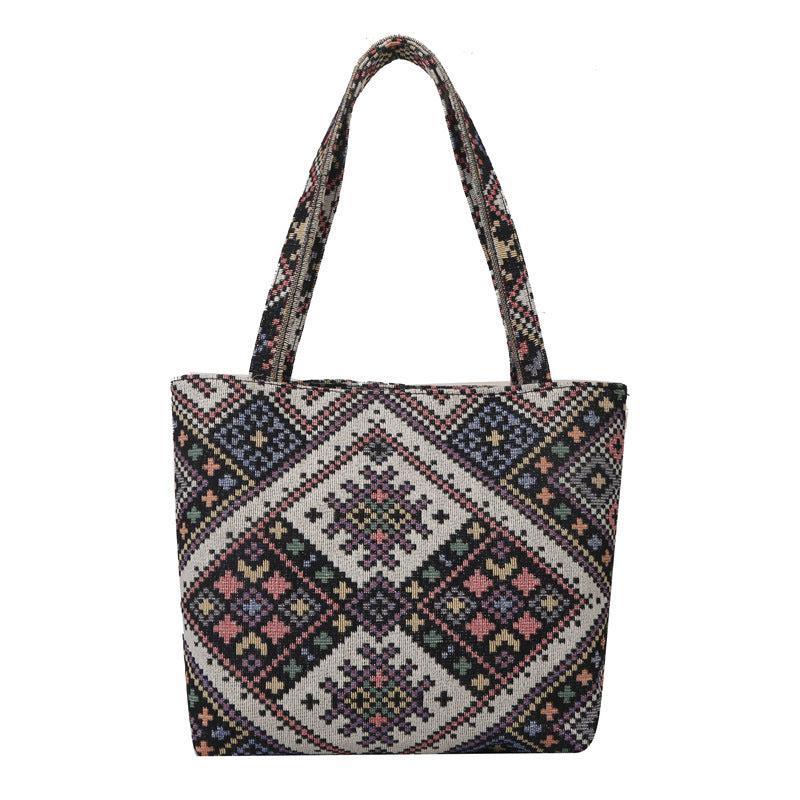 Ethnic Style High Tote Bag Lightweight Shoulder Bag