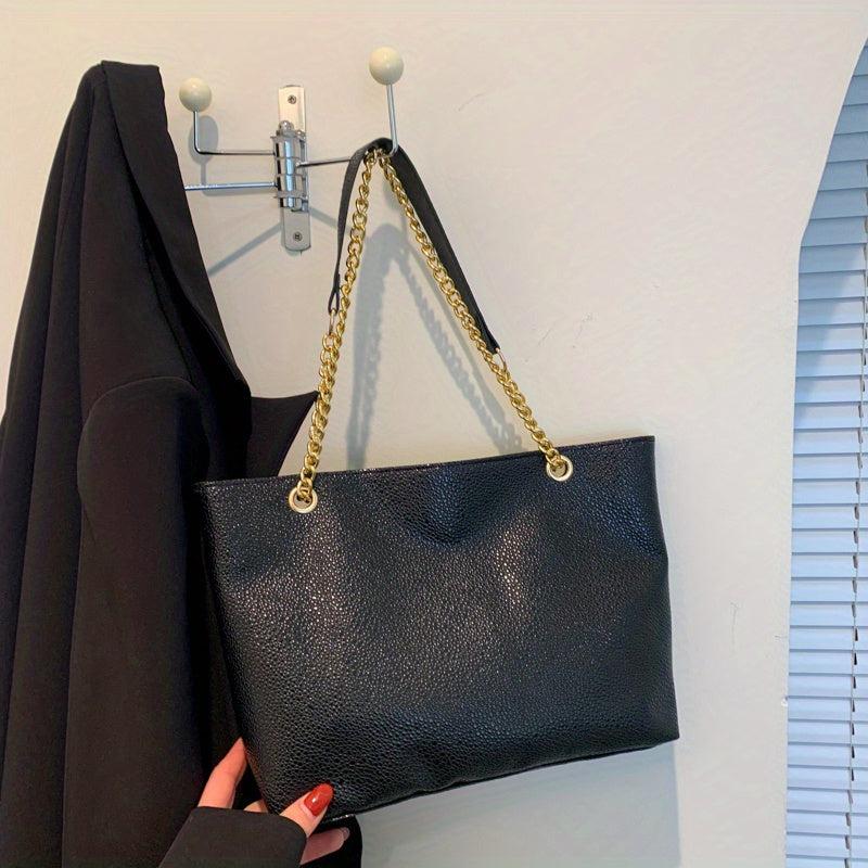 Stylish Tote Shoulder Bag Solid Storage Bag Women's Chain Bag