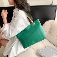 Stylish Tote Shoulder Bag Solid Storage Bag Women's Chain Bag