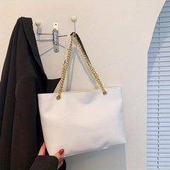 Stylish Tote Shoulder Bag Solid Storage Bag Women's Chain Bag