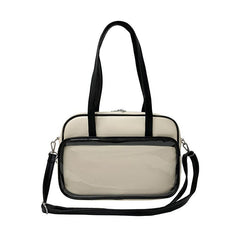 Clear Pocket Front Shoulder Bag Preppy Style Tote Bag Large Capacity