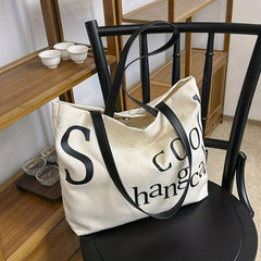 Large Capacity Canvas Tote Bag Lightweight Shoulder Bag