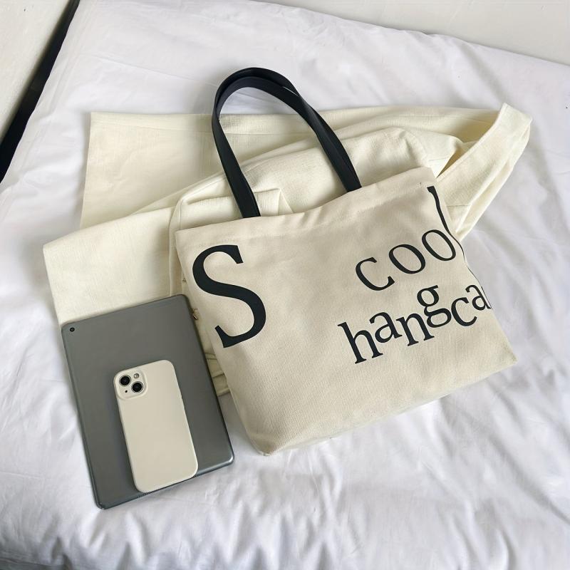 Large Capacity Canvas Tote Bag Lightweight Shoulder Bag