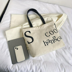 Large Capacity Canvas Tote Bag Lightweight Shoulder Bag
