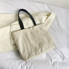 Large Capacity Canvas Tote Bag Lightweight Shoulder Bag