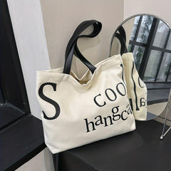 Large Capacity Canvas Tote Bag Lightweight Shoulder Bag