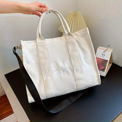 Women's Canvas Tote Bag Letter Graphic Crossbody Handbag & Shoulder Purse