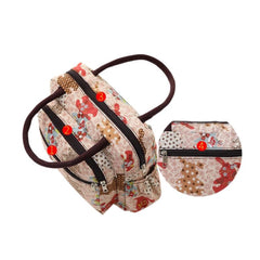 Classic Pattern Zipper Handbag Lightweight Satchel Bag